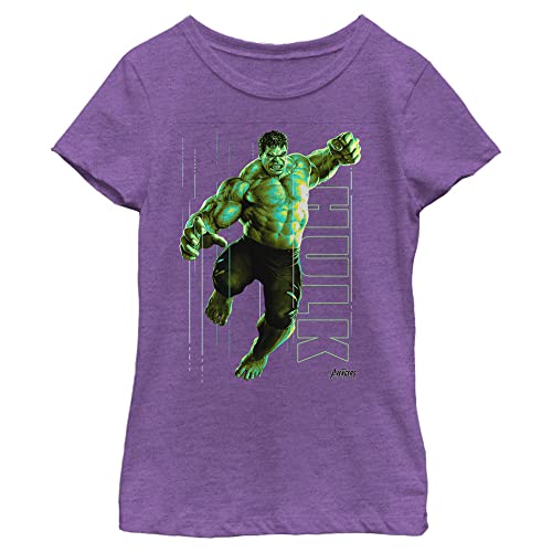 Marvel Little, Big Hulk Glow Girls Short Sleeve Tee Shirt