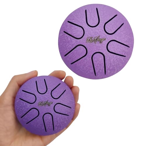 LeSage for Outside Chakra Mini Steel Tongue 3 Inch Sound Healing Zen Meditation 6 Note Handpan for Adults Yoga Gifts