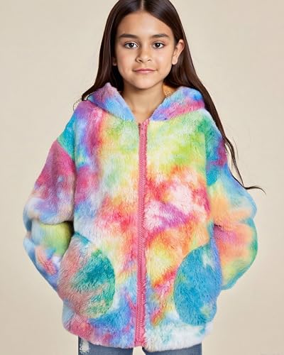 GRACE KARIN Girls Fleece Jacket Zip Up Sherpa Coat Kids Fall Hoodie Fuzzy Sweatshirt Size 5-142
