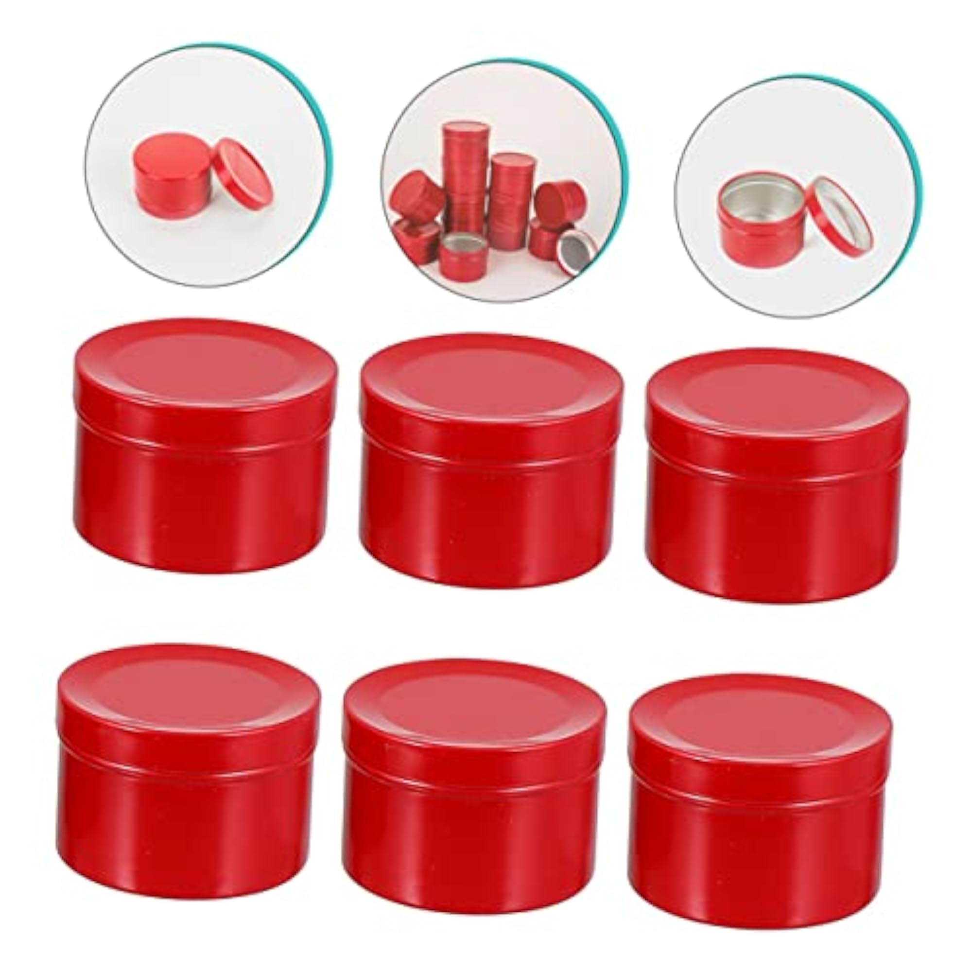 6pcs Aluminum Cosmetic Containers for DIY Candle Making
