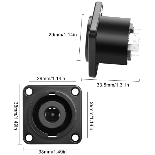 Conector Speakon panel 8 polos hembra NL8MPR x2 miniatura 2