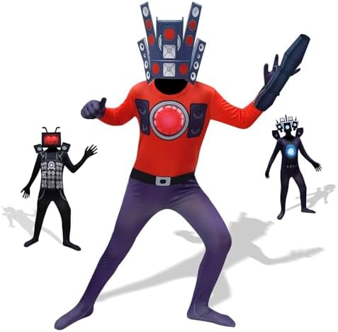Skibidi Toilet Costumes for Boy TV Man Speakerman Cameraman Cosplay Costume