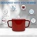 Providence Spillproof Compact 8oz Adult Sippy Cup with 2 Handles - Sip Cups for Adults for Limited Mobility - Handicapped Accessories - Handicap Cups for Elderly Care - Made in the USA - Red - 3