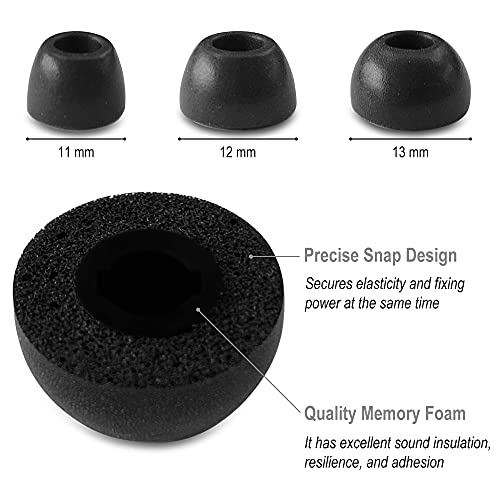 Geiomoo Memory Foam Oordopjes Tips Compatibel met Galaxy Buds Pro, Oor Tips (L/M/S, Zwart) - Afbeelding 4