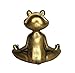 Top Brass Yoga Frog Eyeglass Holder – Whimsical Reading Glasses Sunglass Stand – Funny Desk Nightstand Keeper Rack Display – Meditating Zen Lotus Pose Figurine