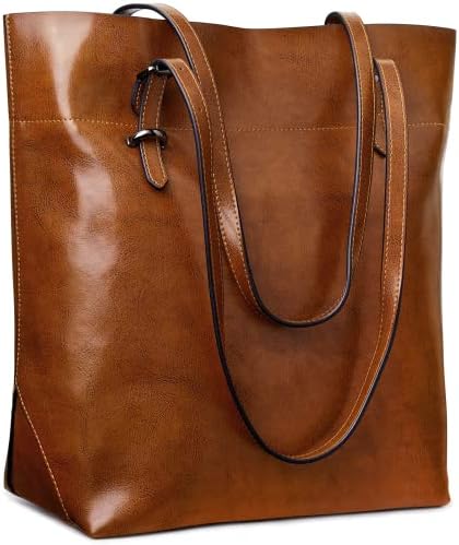 S-ZONE Vintage Genuine Leather Tote Shoulder Bag Handbag Big Large Capacity