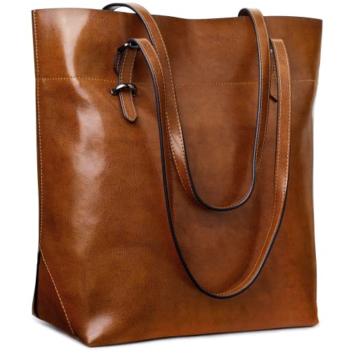 S-ZONE Vintage Leather Tote Bag