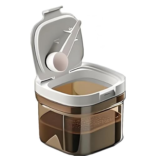 Yszaxnsr Airtight Coffee Canister, 8oz Coffee Storage Container with Scoop, Kitchen Food Storage Jar for Grounds Coffee, Beans, Tea, Sugar, Flour, Cereal, 800ml