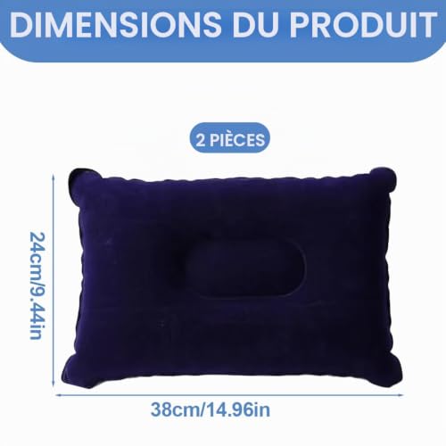 EIHI Oreiller de Voyage, Oreillers Gonflables, Oreillers Gonflables Parfaits pour Les Voyages/Camping/Plein air/pêche, Oreiller Gonflable, Oreillers Ultra légers résistants à l'eau, 2 pièce – vue 2