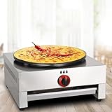 Commercial Gas Crepe Machine, Stainless Steel Waffle Maker With 4 Anti-slip Feet, Adjustment Firepower and Precise Temperature Control, 40cm...