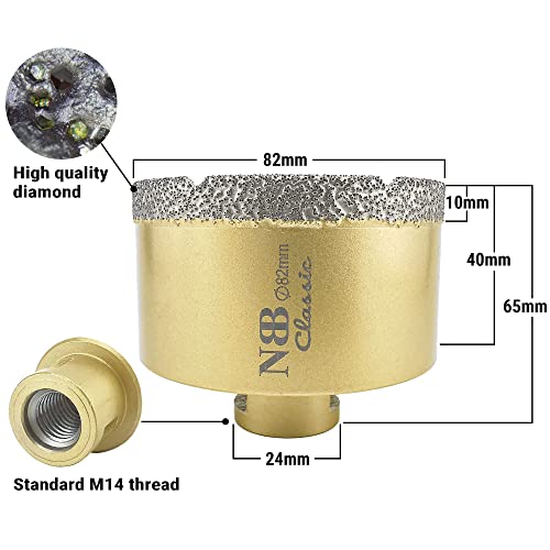 NBB brazed diamond hole saw with M14, Classic Golden type - Image 2
