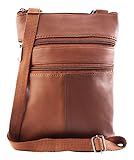 Steinmeister Unisex - Schulter Tasche Echt Leder Umhängetasche 22 x 17 x 1,5 cm 3900008 (Hellbraun)