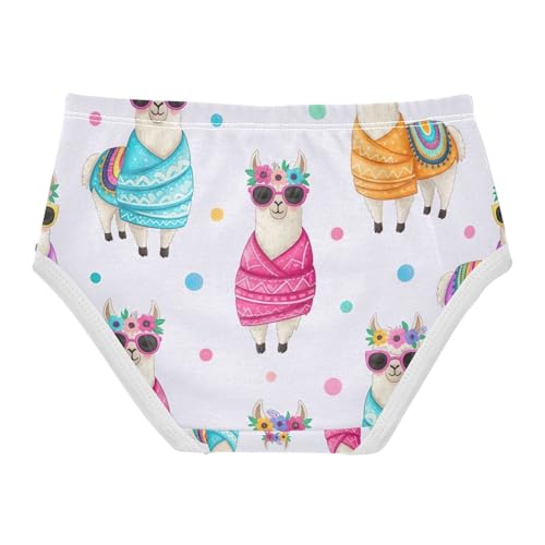 Cute Llamas Flower Crowns Underwear for Girls, Toddler Panties, Girls Underwear Cotton, 2–8 Years2