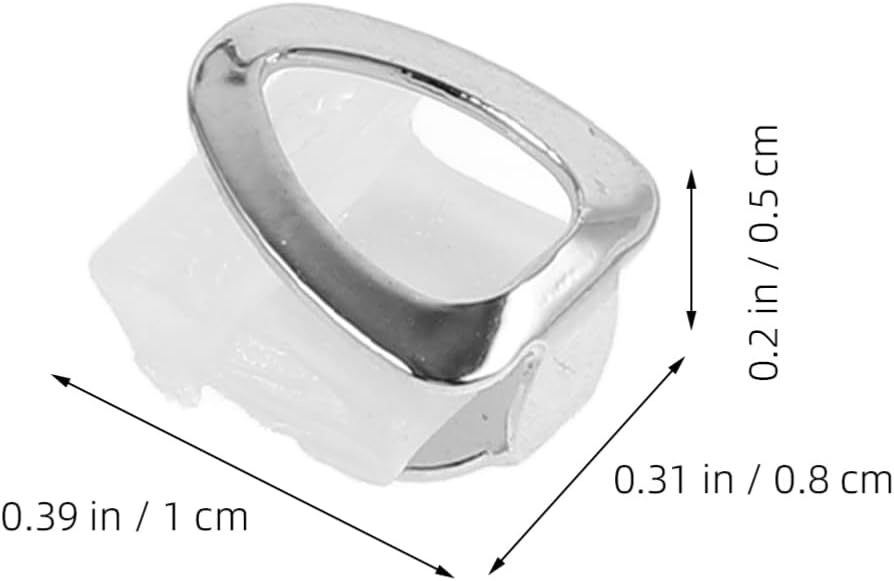 VICASKY 2pcs Stylish Silver Tooth Caps for Halloween Cosplay Hip Hop Grills Accessories Eye-catching Design Easy Maintenance Confidence Booster for Parties Events image 2