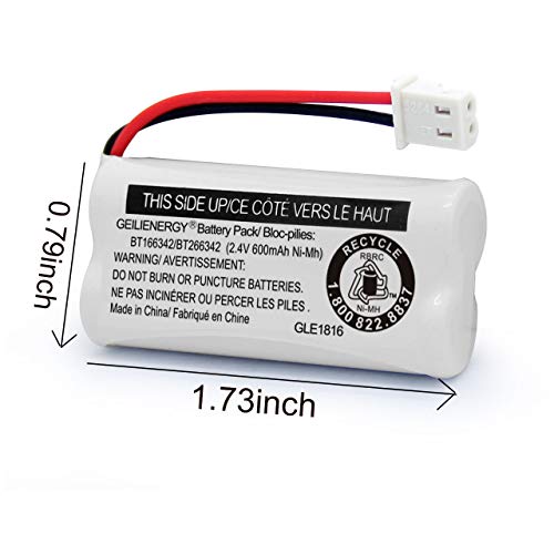 GEILIENERGY Replacement Battery BT166342 / BT266342 BT183342/BT283342 BT166342/BT266342 Compatible for Cordless Telephones CS6114 CS6419 CS6719 EL52300 CL80111(Pack of 2) - Thumbnail 3