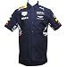 Red Bull Racing Formula 1 2017 Motorsports Blue Button Up Polo Shirt w/Sponsers (Large)