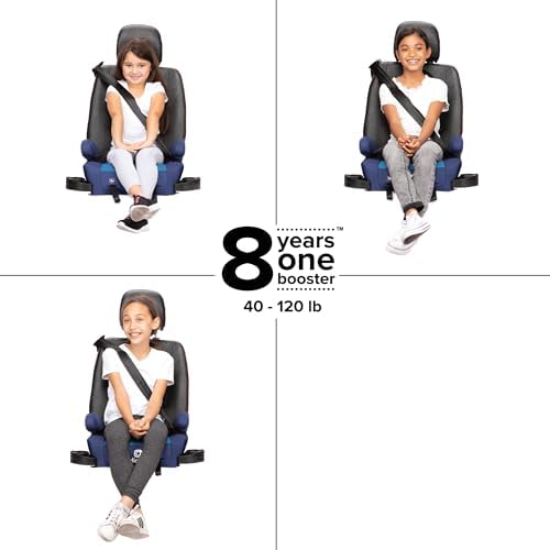 Diono Solana 2 XL 2022, Dual Latch Connectors, Lightweight Backless Belt-Positioning Booster Car Seat, 8 Years 1 Booster Seat, Blue - 1