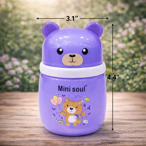 Image of Baby Powder Puff with Opaque Container Soft Feather Sponge Powder Applicator for Newborn & Infant Mess-Free, Leak-Proof, Baby-Safe Design Purple