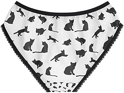 Cats Silhouette Pattern Panties, Cats Silhouette Pattern Underwear, Briefs, Cotton Briefs, Funny Underwear, Panties For Women