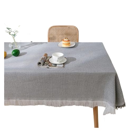 Nappe rectangulaire 180x340 cm housse table en lin pur coton lavable cuisine