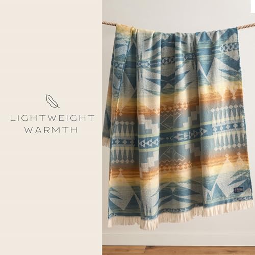 Pendleton Mystic Lake Throw Blanket, Southwestern, 50" x 70", Blue by Pendleton - Used condition - Image 5