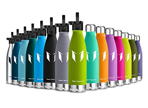 Super Sparrow Vacuum Insulated Bottle - 24 Hours Cold & 12Hours Hot - Sports Water Bottle, Vacuum Flask Bottle ï¼ŒIncludes Straw Lid- BPA Free (Apple Green-750ml)