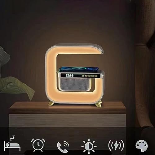 atmosfera carregador sem fio - Despertador com Carregamento Sem Fio | Luz noturna alto-falantes sem
