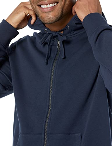 Amazon Essentials Men's Lightweight Long-Sleeve French Terry Full-Zip Hooded Sweatshirt (Available In Big & Tall), Navy, Large #TOP29