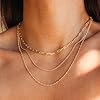 CONRAN KREMIX Waterproof Gold Necklace Stack Necklaces for Women Non Tarnish,Layered Gold Plated Stainless Steel Dainty Thin Chain Necklace Set for Womens Gifts Jewelry #1