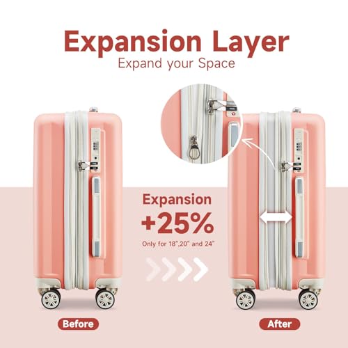 image for imiomo Luggage Sets 4 Piece Expandable Luggage Set with 2 toiletry bag