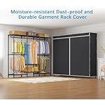 VIPEK V5C SE Garment Rack Wardrobe Closet, Heavy Duty Clothes Rack with Adjustable Shelves and Black Cover, Black Metal Closet Racks Clothing Storage Organizer for Bedroom, 70.1" Lx17.3 Wx76.4 H - Image 4