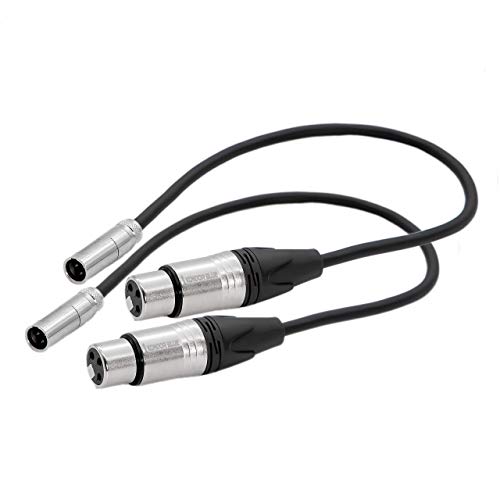 KONDOR BLUE (2 Pack) 16" Mini XLR Male to XLR Female Audio Cable