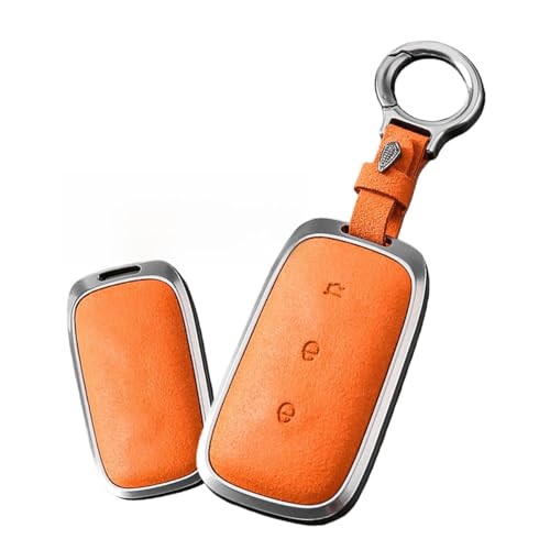 Coque de clé de voiture Geely Starray EM-i protection 3 boutons daim orange