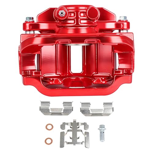 Image of SCITOO Rear Left Brake Caliper With Bracket 18-B4726 Red Compatible For Cadillac 2000-2002 For Chevrolet 1999-2005 For GMC 1999-2005