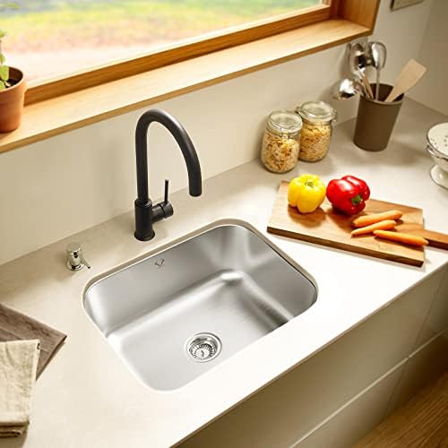 Kitchen Sink 23x18 inch Undermount Kitchen Sink Stainless Steel Sink 16 Gauge Single Bowl Sink Bar Sink, 23"x18"x9"