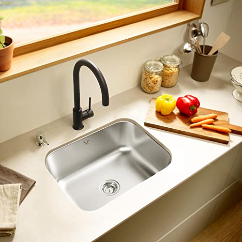 Kitchen Sink 23X18 Inch Undermount Kitchen Sink Stainless Steel Sink 16 Gauge Single Bowl Sink Bar Sink, 23"X18"X9" #TOP7
