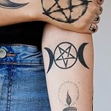 Triple Moon Wicca Temporary Tattoo/Wiccan Witch Tattoo