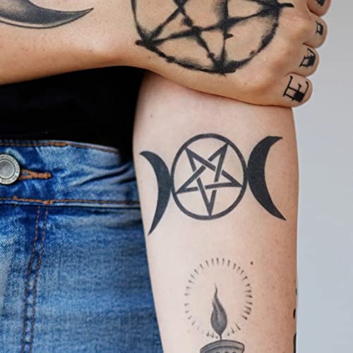 Triple Moon Wicca Temporary Tattoo/Wiccan Witch Tattoo