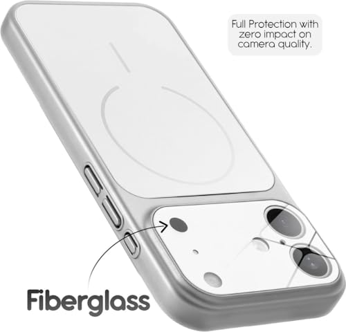 Image of for iPhone 16 |Convert to 17 pro /17 Pro Max Style Premium Back Glass Magsafe Wireless Charge Converter Cover Magnetic Case for iPhone 16 |Convert to 17 pro /17 Pro Max (Silver)