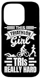 Photo Gallery custodia per iphone 14 pro divertente disegno di triathlon per ragazza triatleta Photo Gallery custodia per iphone 14 pro divertente disegno di triathlon per ragazza triatleta