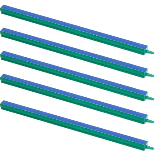 Image of 16 Inch Aquarium Air Stones Bar - Air Stone Kit with 5 Pcs Square Oxygen Diffuser Long Bubble Release Mineral Airstones for Fish Tank Pumps DWC Bucket Reservoir Pond