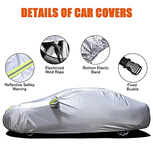 ERYUE Tampa do carro,Tampa do carro Cheio de Sedan Covers com Tira Reflexiva Protetor Solar Proteção