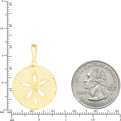 Aloha Jewelry Company 925 Sterling Silver Sand Dollar Cubic Zirconia Pave Sea Life Charm Necklace Pedant with 18" Box Chain, Nickle Free Hypoallergenic for Sensitive Skin, with Gift Box3