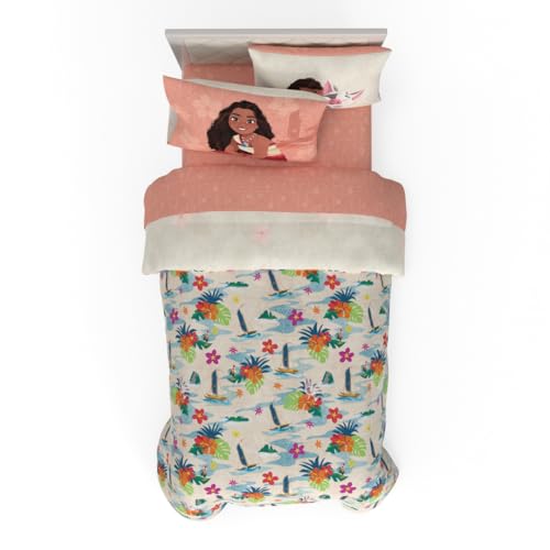 Image of Disney Moana 2 Kids Bedding Super Soft Microfiber Reversible Comforter and Sheet Set, 4 Piece Twin Size, (Officially Licensed Product) By Franco