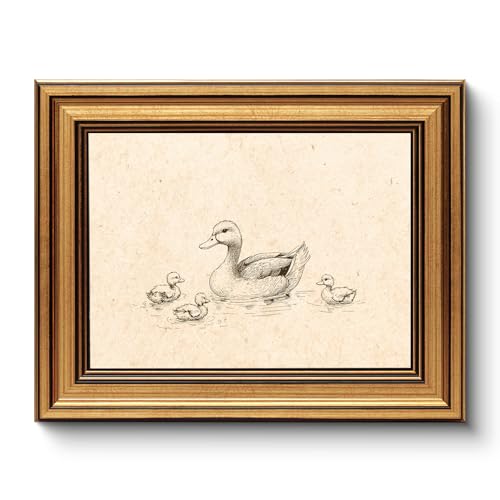 WHASAYART Gold Framed Vintage Wall Art for Living Room, Animals
