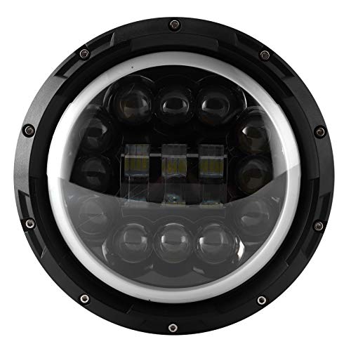 KIMISS Faros delanteros para motocicleta, luz de trabajo LED redonda de 7 pulgadas, 90W, IP67, impermeable, 6000K, juego universal para motocicleta, Plug-N-Play, extremadamente brillante