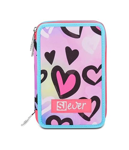 Sj Ever Astuccio Scuola 3 Zip, Blu, Goalstreet Boy, Portapenne Triplo Scomparto Completo Di Penne, Matite, Colori, Accessori Zaino, Elementari, Medie, Bambino - 6
