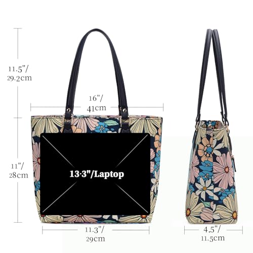 Image of Tote bags for women, tote purse, nylon tote bag, with zipper and pockets, waterproof