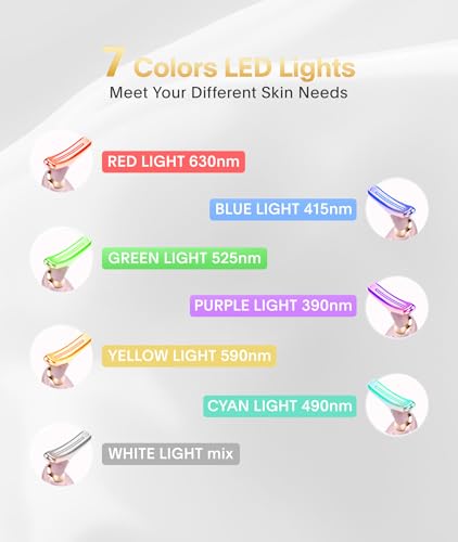 ELISHINE Light Based Face-Neck-Massager - 7 Color Portable Facial Massager for Skin Care, Glossy Pink - Thumbnail 2