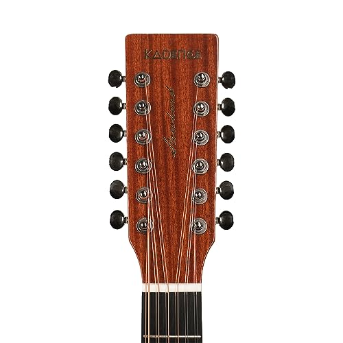 Image of Kadence SH03-12EQ Slowhand 41 inch 12-String Electro Acoustic Guitar | Dreadnought Demi Cutaway | Touring Ready | Mahogany Wood | Built-in Pickup + 2 Band EQ | Includes Bag & Learning Course | Brown